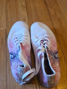 Nobull Floral Pink Lace-Up Canvas Sneakers